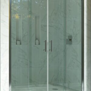 FRONTAL DUCHE CROMADO VIDRO S/BASE 2 PORTAS 170x185cm