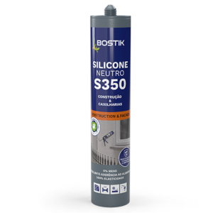 SILICONE BOSTIK S350 100% NEUTRO CINZA ALUMINIO 300ML